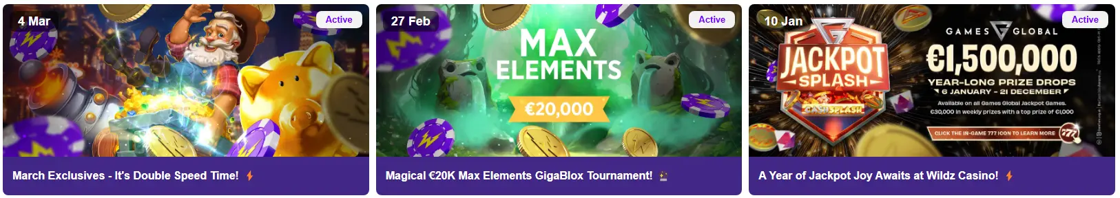 Double Speed time promotion at Wildz Casino